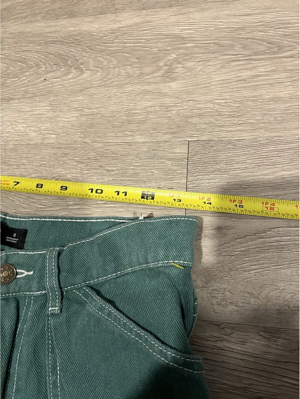 Lioness Miami Vice Wide Leg Cargo Pants Jeans Green Baggy Cargo Sz Small - Picture 6 of 8